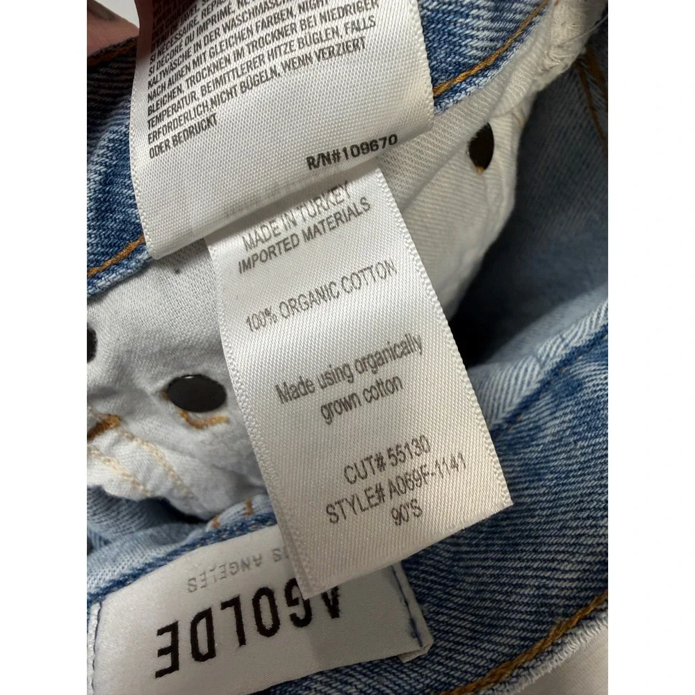 AGOLDE 90's Mid Rise Loose Fit Jeans Light Wash Organic Cotton 25